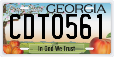 GA license plate CDT0561