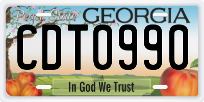 GA license plate CDT0990