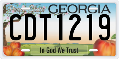 GA license plate CDT1219