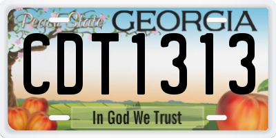 GA license plate CDT1313