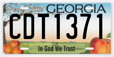 GA license plate CDT1371