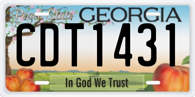 GA license plate CDT1431