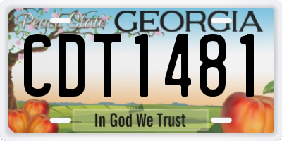 GA license plate CDT1481