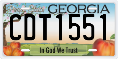GA license plate CDT1551