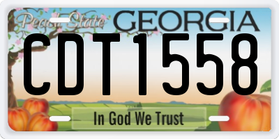 GA license plate CDT1558