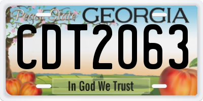 GA license plate CDT2063