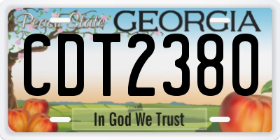 GA license plate CDT2380
