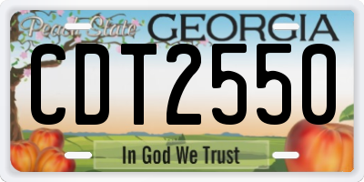 GA license plate CDT2550