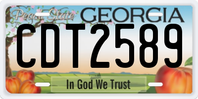 GA license plate CDT2589