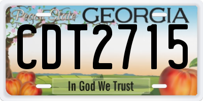 GA license plate CDT2715