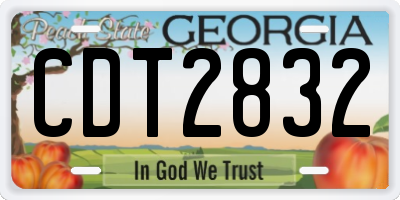 GA license plate CDT2832