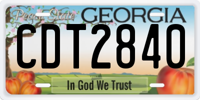 GA license plate CDT2840
