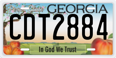 GA license plate CDT2884