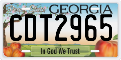GA license plate CDT2965