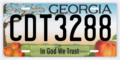 GA license plate CDT3288