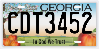 GA license plate CDT3452