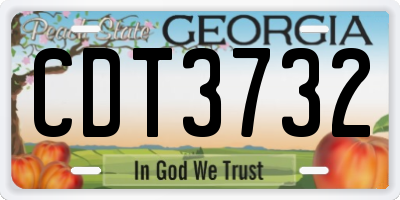 GA license plate CDT3732