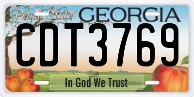GA license plate CDT3769