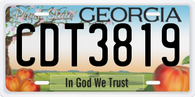 GA license plate CDT3819