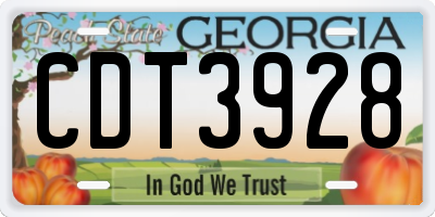 GA license plate CDT3928