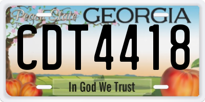 GA license plate CDT4418