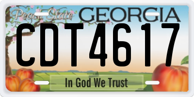 GA license plate CDT4617