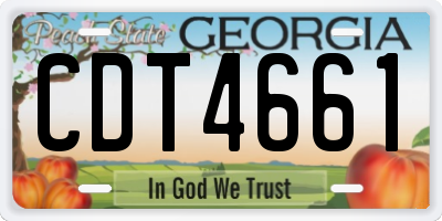 GA license plate CDT4661