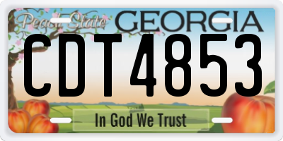 GA license plate CDT4853