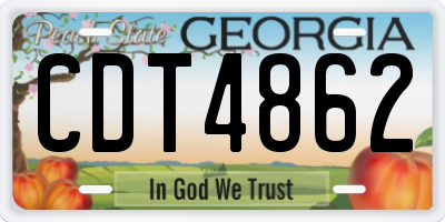 GA license plate CDT4862