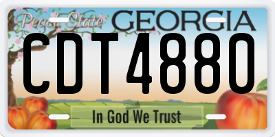 GA license plate CDT4880