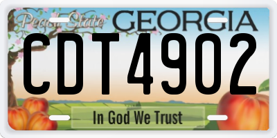 GA license plate CDT4902
