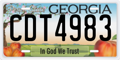 GA license plate CDT4983