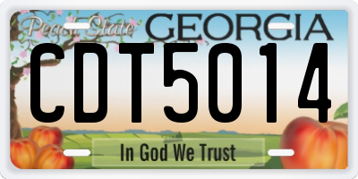 GA license plate CDT5014