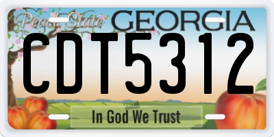 GA license plate CDT5312