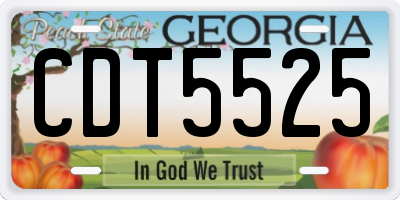 GA license plate CDT5525
