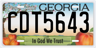 GA license plate CDT5643