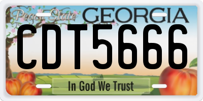 GA license plate CDT5666