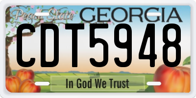 GA license plate CDT5948