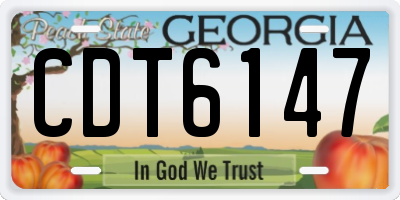 GA license plate CDT6147