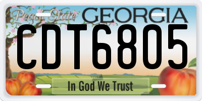 GA license plate CDT6805