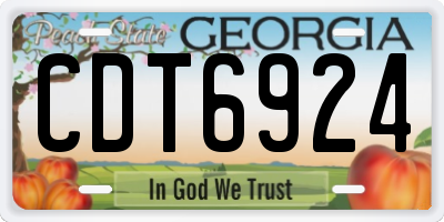 GA license plate CDT6924