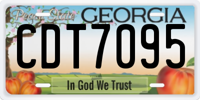 GA license plate CDT7095