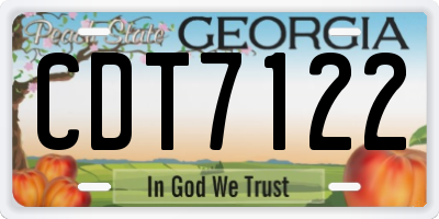 GA license plate CDT7122