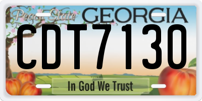 GA license plate CDT7130