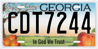 GA license plate CDT7244