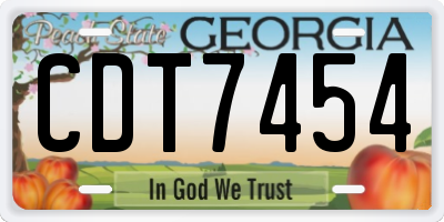 GA license plate CDT7454