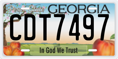 GA license plate CDT7497