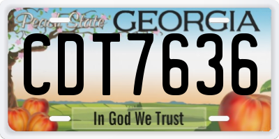 GA license plate CDT7636