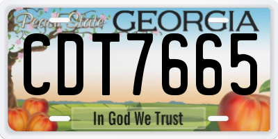 GA license plate CDT7665