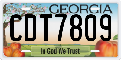 GA license plate CDT7809